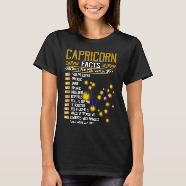 Capricorn Facts Horoscopes  Capricorn Birthday T-Shirt (Front)