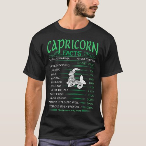 Capricorn Facts Problem Solving Sarcastic T_Shirt