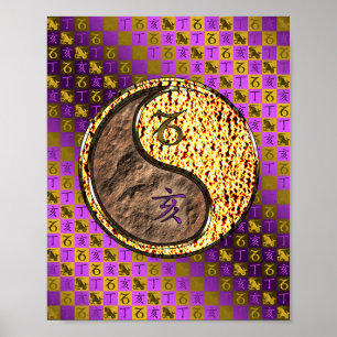 Capricorn & Fire Boar Poster
