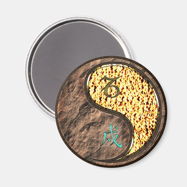 Capricorn & Fire Dog Magnet (Front/Back)
