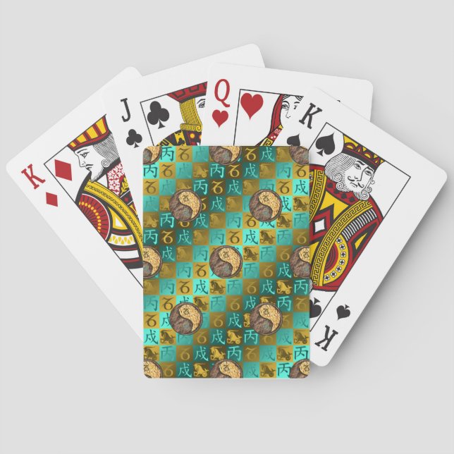 Capricorn & Fire Dog Poker Cards (Back)