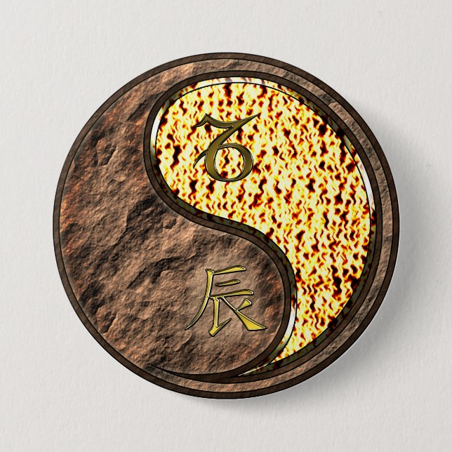 Capricorn & Fire Dragon Button (Front)