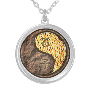 Capricorn & Fire Rat Silver Plated Necklace