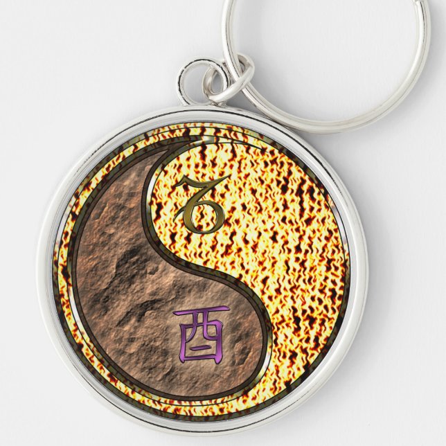 Capricorn & Fire Rooster Keychain (Front)