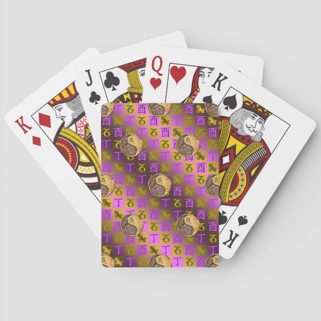 Capricorn & Fire Rooster Poker Cards (Back)