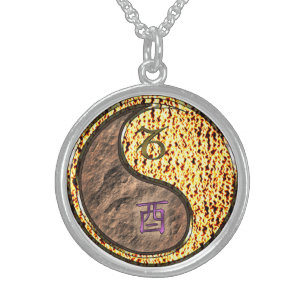 Capricorn & Fire Rooster Sterling Silver Necklace