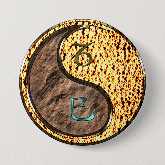 Capricorn & Fire Snake Button (Front)