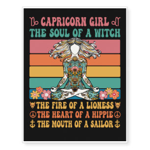 Capricorn Girl Astrology Sign Temporary Tattoos