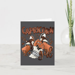 Capricorn Girl Birthday Afro Queen Sneakers Zodiac Card