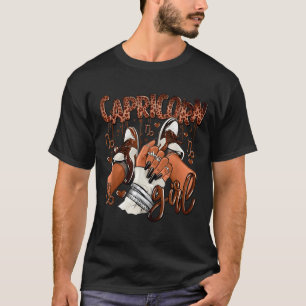 Capricorn Girl Birthday Afro Queen Sneakers Zodiac T-Shirt