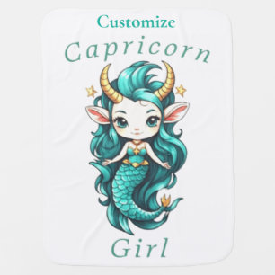 Capricorn Girl Mermaid Thunder_Cove Baby Blanket