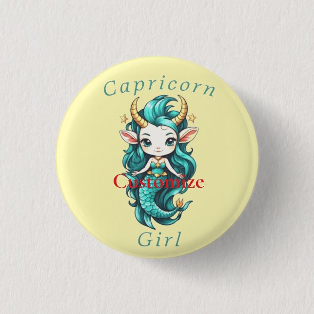 Capricorn Girl Mermaid Thunder_Cove Button (Front)