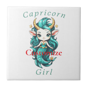 Capricorn Girl Mermaid Thunder_Cove Ceramic Tile
