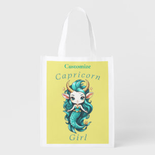 Capricorn Girl Mermaid Thunder_Cove  Grocery Bag