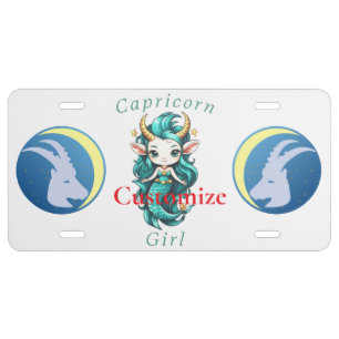 Capricorn Girl Mermaid Thunder_Cove License Plate