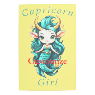 Capricorn Girl Mermaid Thunder_Cove Metal Print