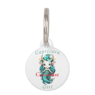 Capricorn Girl Mermaid Thunder_Cove Pet ID Tag