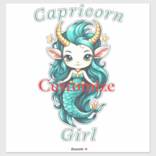 Capricorn Girl Mermaid Thunder_Cove Sticker
