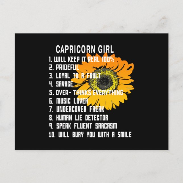Capricorn Girl Postcard (Front)