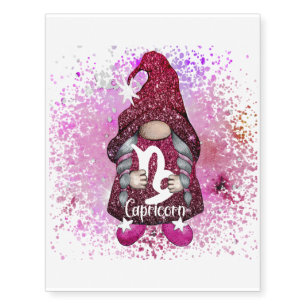 Capricorn Gnome Temporary Tattoos