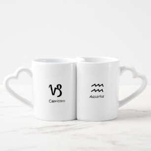 Capricorn goat and Aquarius Zodiac Astrology Coffee Mug Set