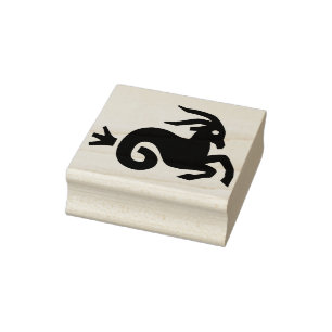 capricorn goat art stamp