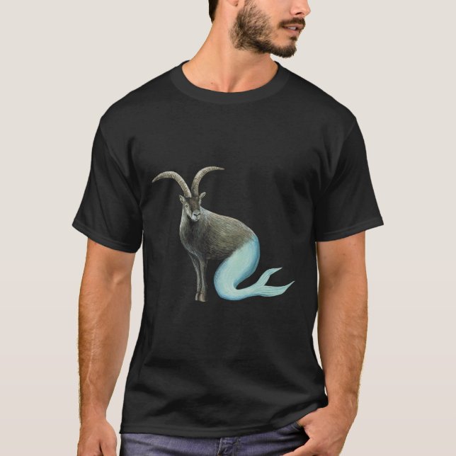 Capricorn goat man illustration zodiac astrology T-Shirt (Front)