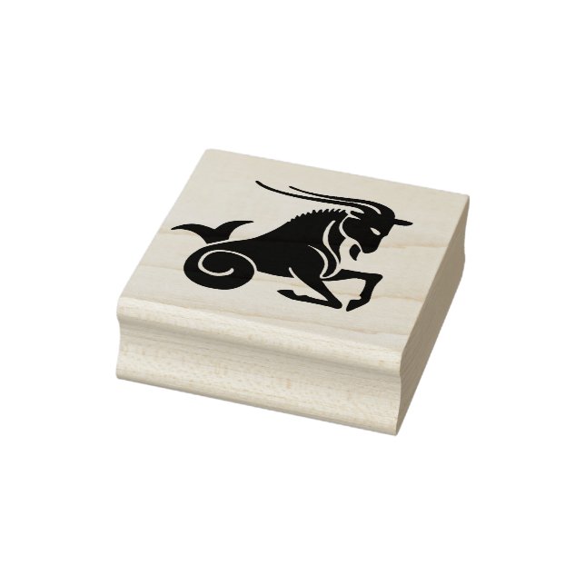 capricorn goat zodiac art stamp (Stamp)