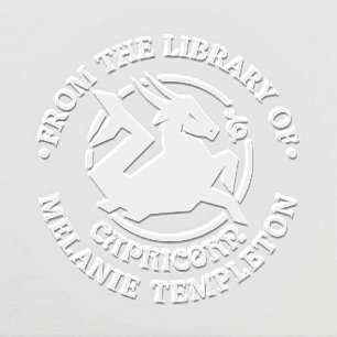 Capricorn Goat Zodiac Sign “From the library of” Embosser