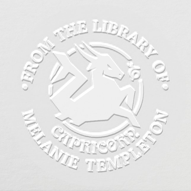 Capricorn Goat Zodiac Sign “From the library of” Embosser (Design)