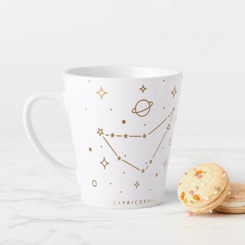 Capricorn Gold Abstract Constellation Coffee Mug