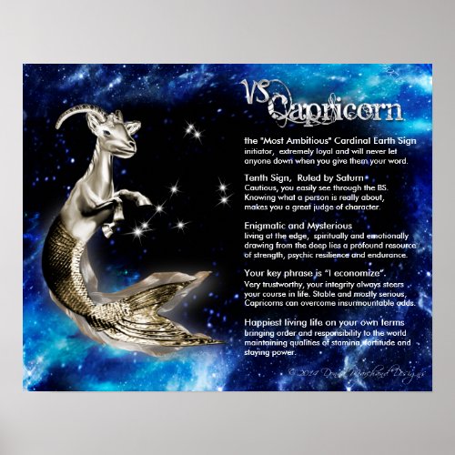 Capricorn Gold Characteristics Poster