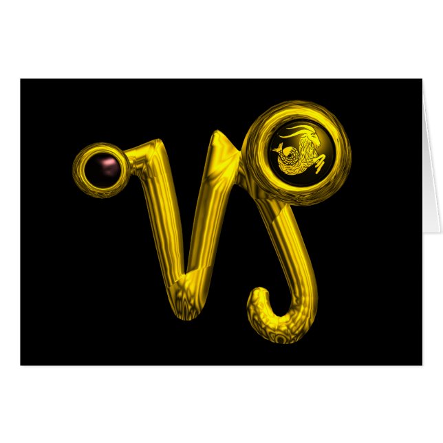 CAPRICORN Gold Zodiac Birthday Jewel (Front Horizontal)