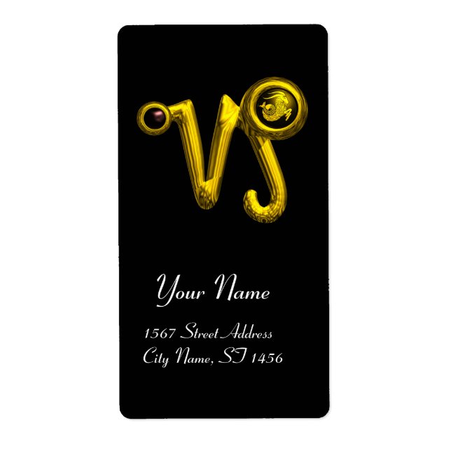 CAPRICORN GOLD ZODIAC BIRTHDAY JEWEL Black Onyx Label (Front)