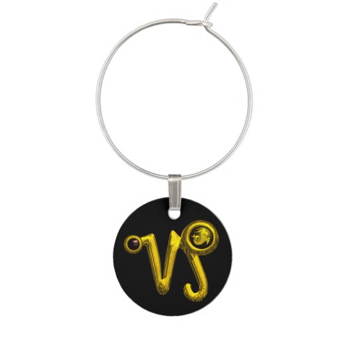 CAPRICORN GOLD ZODIAC BIRTHDAY JEWELBlack Wine Charm