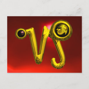 CAPRICORN GOLD ZODIAC BIRTHDAY JEWEL,Red Ruby Postcard