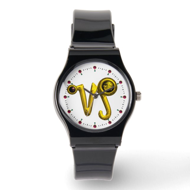 CAPRICORN GOLD ZODIAC BIRTHDAY JEWEL,White Watch (Front)