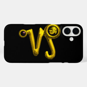 CAPRICORN GOLD ZODIAC SIGN,Black Onyx iPhone 16 Plus Case