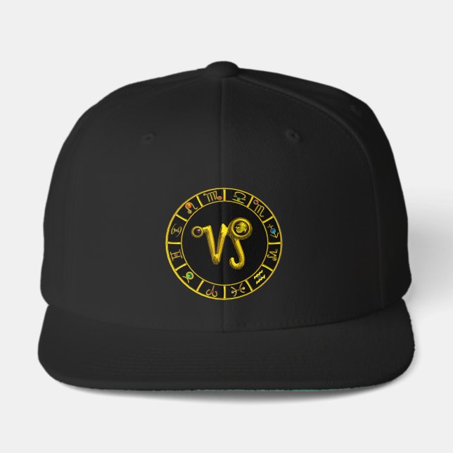 CAPRICORN GOLD ZODIAC SIGN JEWEL VISOR  (Front)