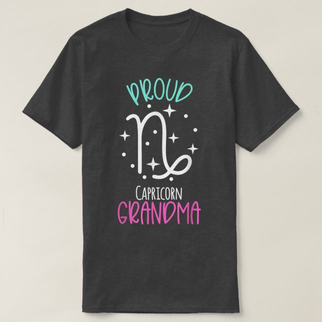 Capricorn Grandma Proud Grandma Zodiac Symbol New  T-Shirt (Design Front)
