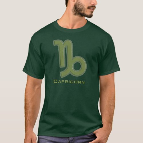 Capricorn graphic sign zodiac green mens t_shirt