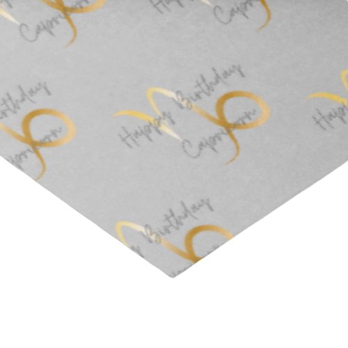 Capricorn GreyBlack Birthday Wrap Tissue Paper