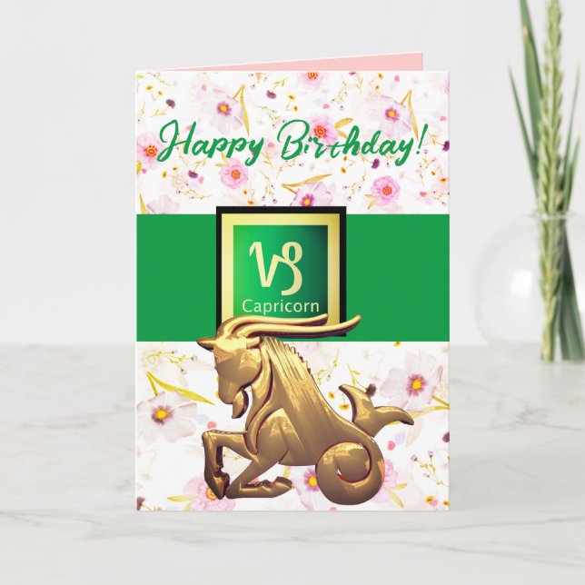 Capricorn Happy Birthday Card (Front)