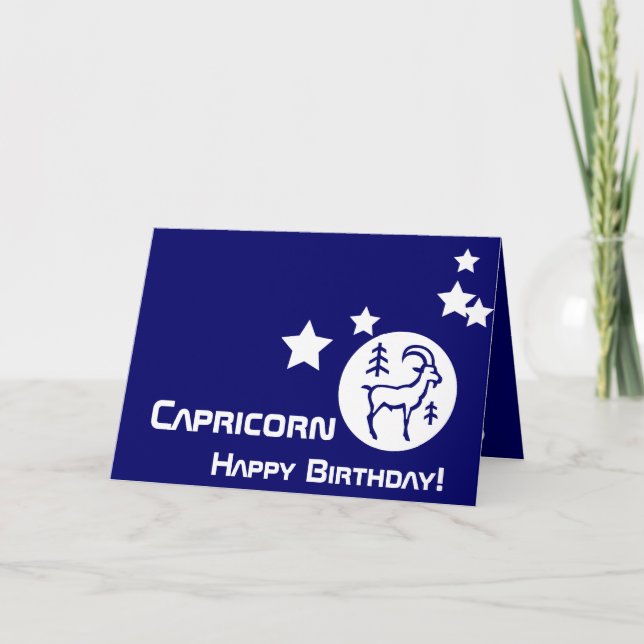 Capricorn, Happy Birthday!-Customize Card (Front)