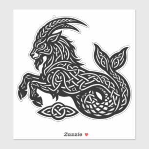 Capricorn — Haunted Ink Zodiac Goat‑Fish Sticker