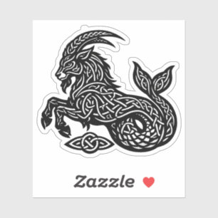 Capricorn — Haunted Ink Zodiac Goat‑Fish Sticker