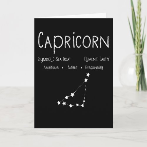 Capricorn Horoscope Astrology Star Sign Birthday Card