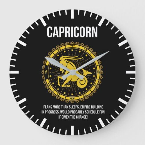 Capricorn _ Horoscope Funny Zodiac Sign Humor Large Clock
