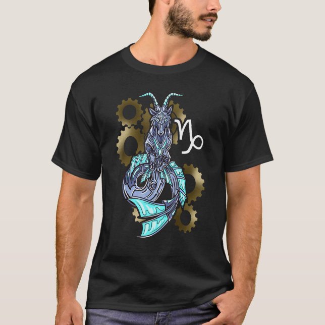 Capricorn Horoscope Inspired Capricorn Symbol Rela T-Shirt (Front)
