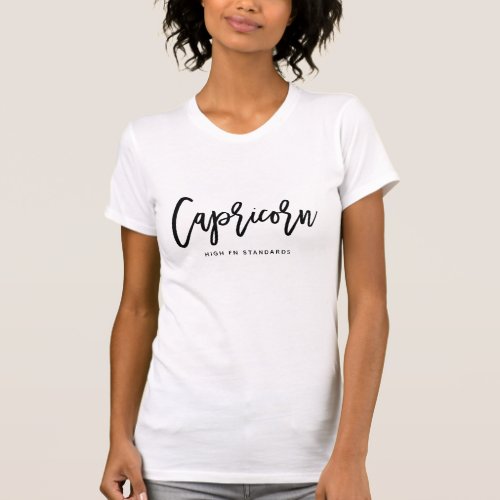 Capricorn Horoscope Modern Fun Script Zodiac T_Shirt